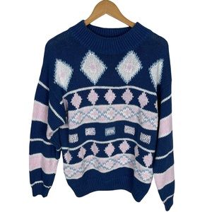 Vintage Nuovo Indistriale Diamond Sweater Rammie & Cotton Blend‎ Size Med…